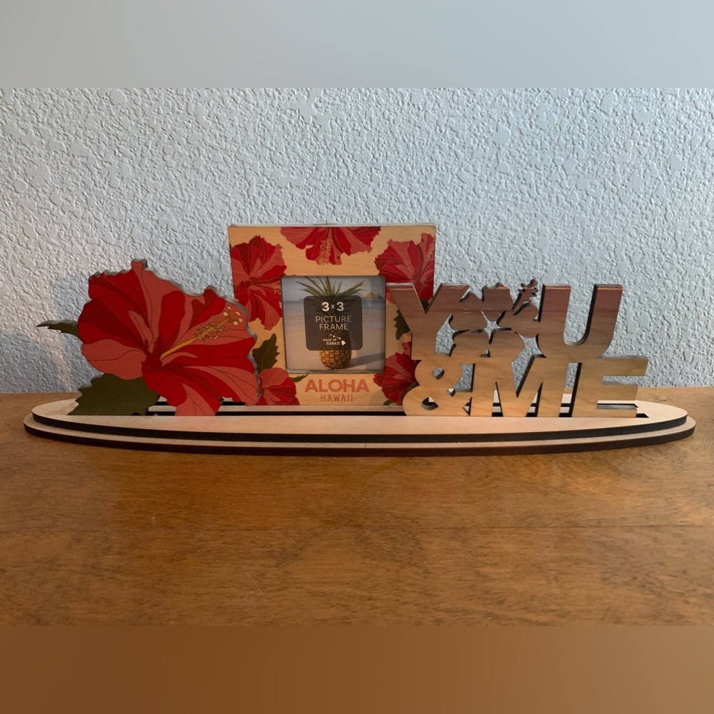 CocoNene Longboard Letters Hawaiian Made Picture Frame